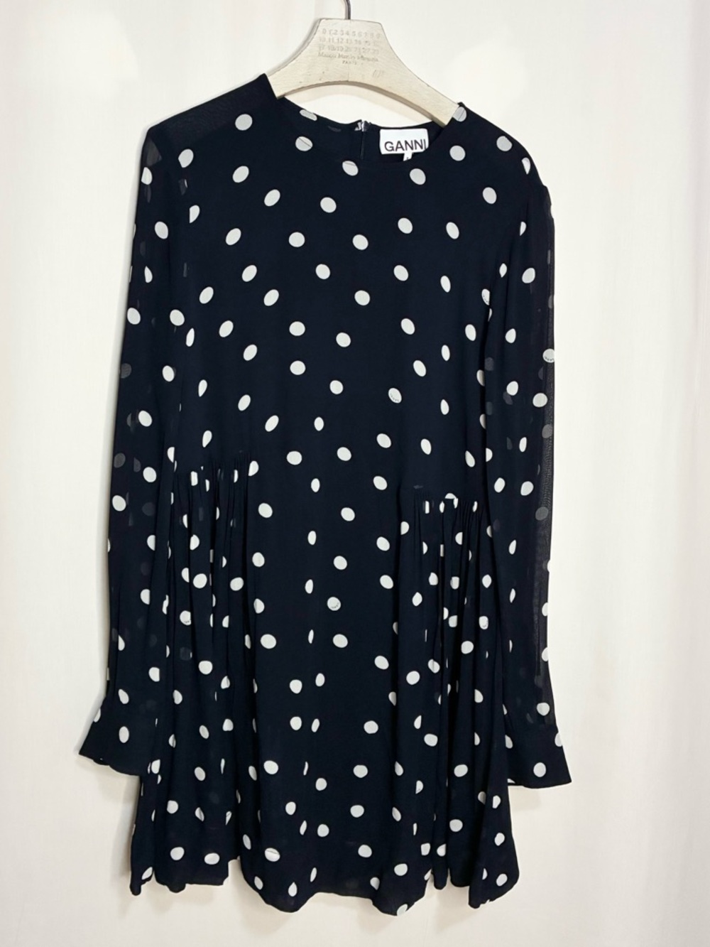 Ganni Georgette Polka Dot Mini Dress - Picture 4 of 9
